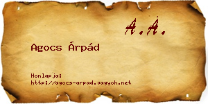 Agocs Árpád névjegykártya